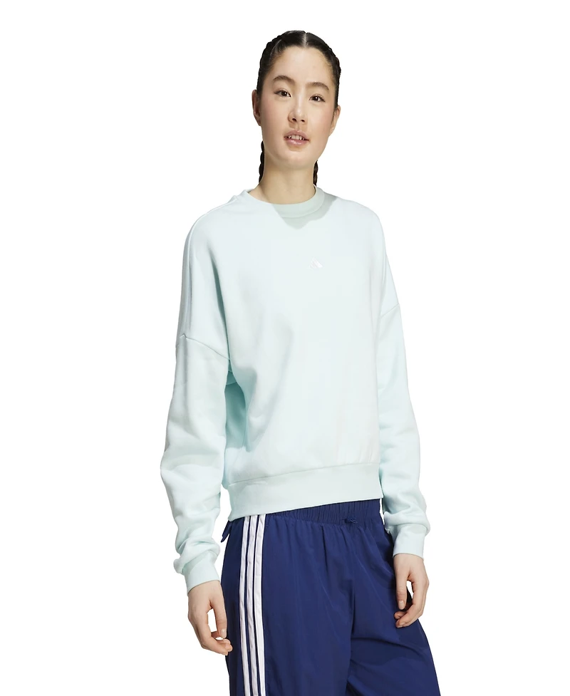 adidas Women's Essentials Small Logo Feel Cozy Crew Neck Sweatshirt