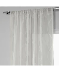 Half Price Drapes Avignon Vine Floral Patterned Faux Linen Sheer Curtain