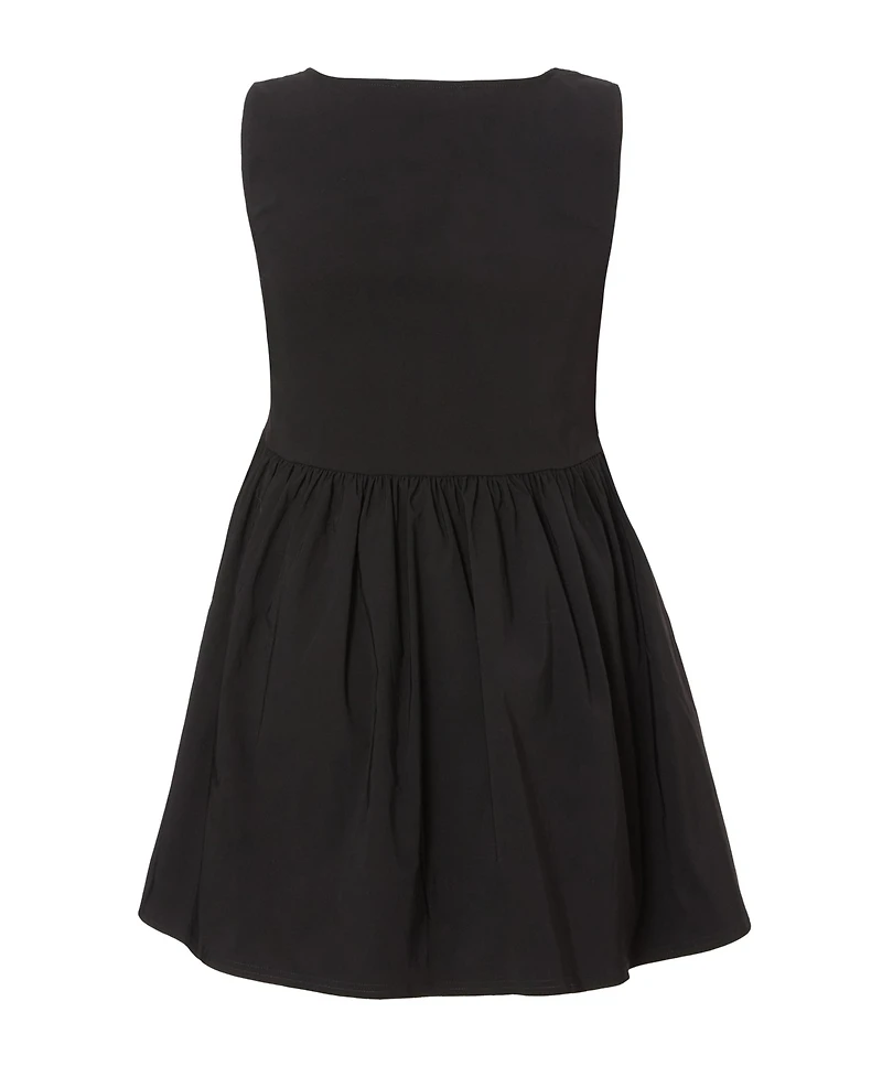 Quiz Plus Square Neck Drop Waist Mini Dress