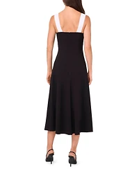 Msk Petites Crepe Colorblocked Sleeveless Midi Dress