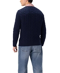 Members Only Men's Crew Neck Cable Knit Sweater