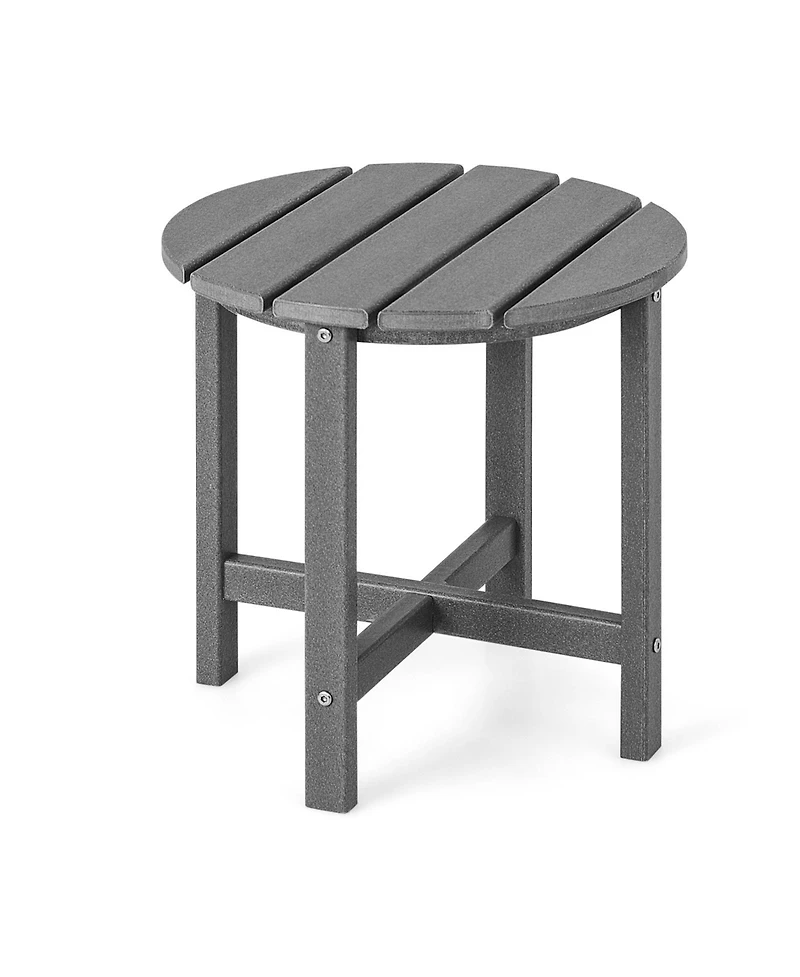 Set of 2 Round Weather-Resistant Adirondack Side Tables