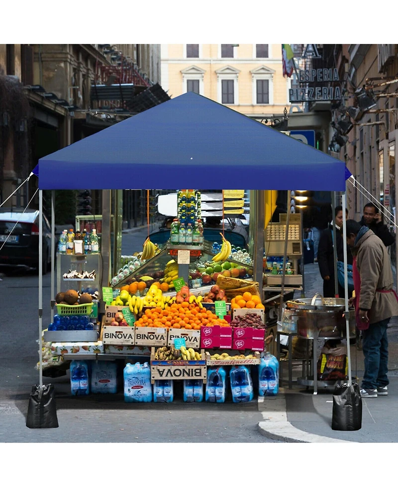 Gymax 8x8 Ft Pop up Canopy Tent Shelter Wheeled Carry Bag 4 Canopy Sand Bag