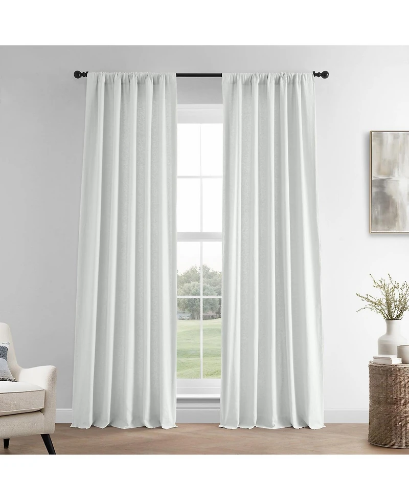 Half Price Drapes Crisp White French Linen Room Darkening Curtain