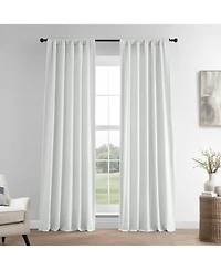 Half Price Drapes Crisp White French Linen Room Darkening Curtain
