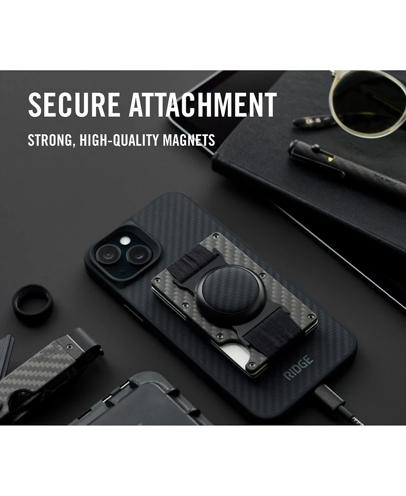 The Ridge Men's Ridge Wallet For Magsafe - Gunmetal - Cash Strap