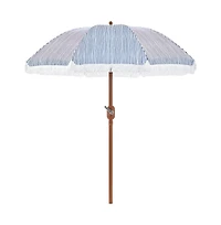 Yaheetech 7.5FT Patio Umbrella with Tassels 8-Rib Solar Parasol, Cream