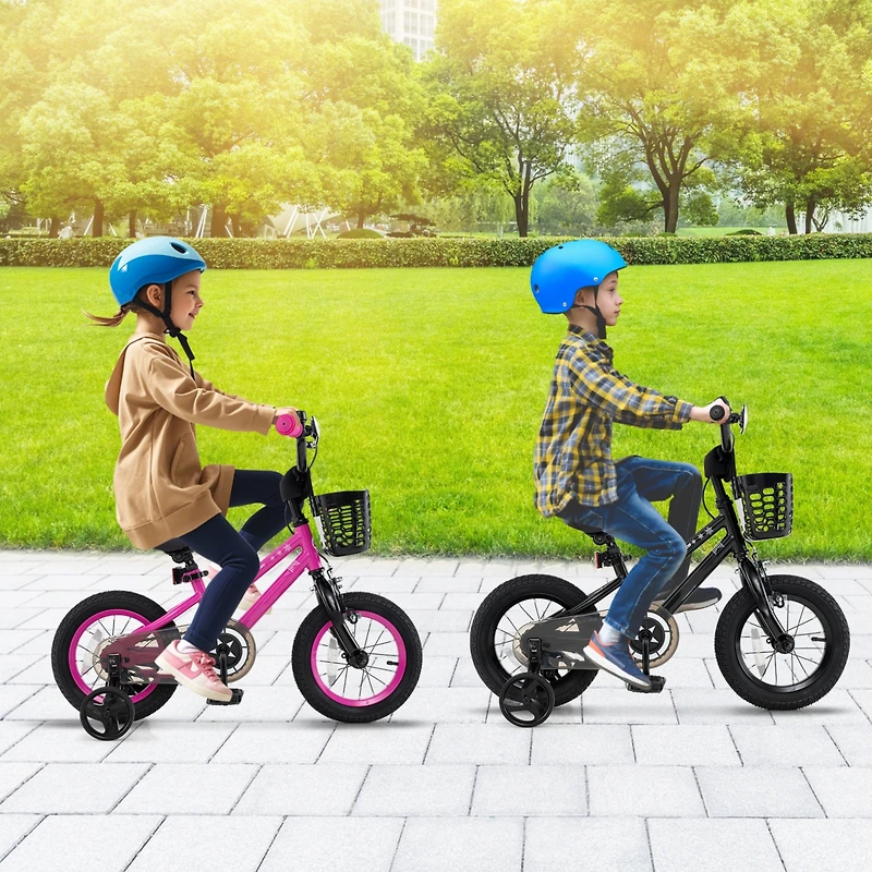 Kids Bike Adjustable Bicycle with Front Basket for Children