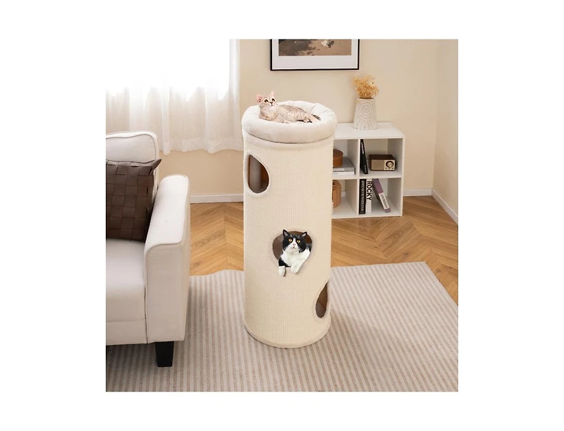 Elevated Cat Cave 4-Story Cat House for Multiple Cats