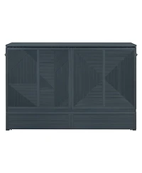 Queen Size Murphy Bed with Large Drawer,Usb Ports and
