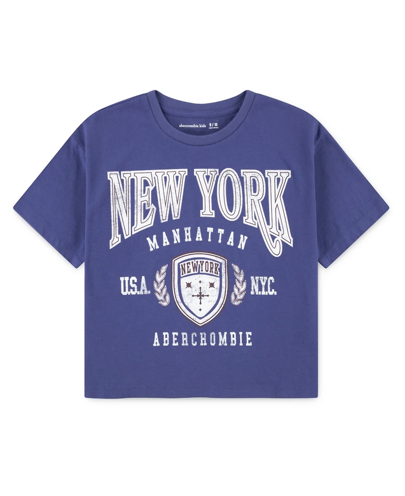 abercrombie kids Girls New York Crest Boxy T-Shirt