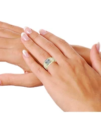 Men's Large Clear Cubic Zirconia with Smaller Accent Cz Adjustable Band Ring