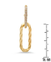 Steeltime Women's 18K Gold Plated Brass Paper Clip Simulated Diamonds Earrings