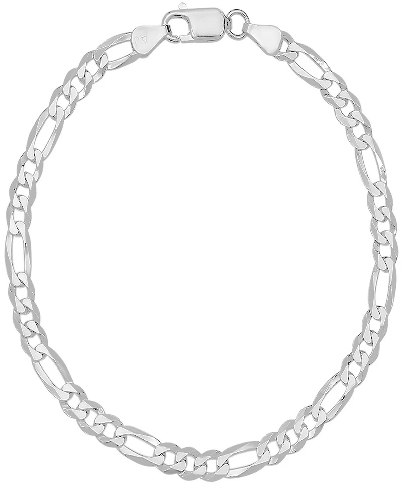 Steeltime Men's Sterling Silver Figaro Link Chain Bracelet