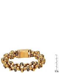 Steeltime Men's 18K Gold-Plated Stainless-Steel Skull Links Bracelet
