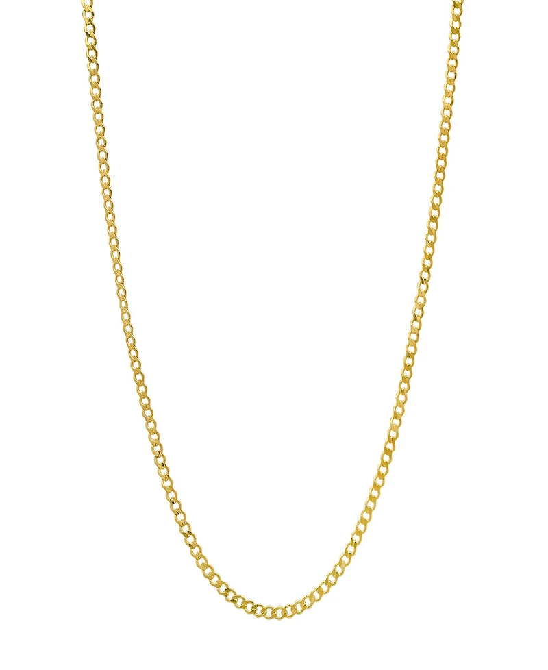 Steeltime Unisex 14K Gold Plated Cuban Flat Necklace