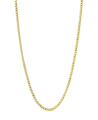 Steeltime Unisex 14K Gold Plated Cuban Flat Necklace