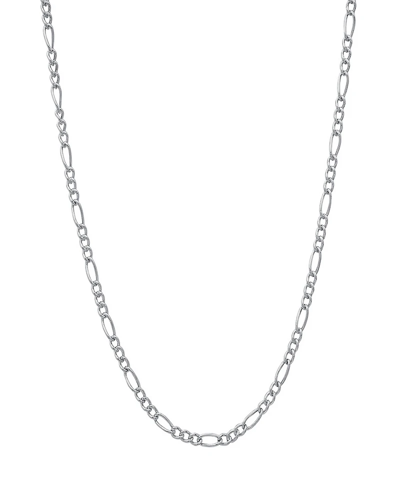 Steeltime Unisex Sterling Silver Figaro Hollow Necklace