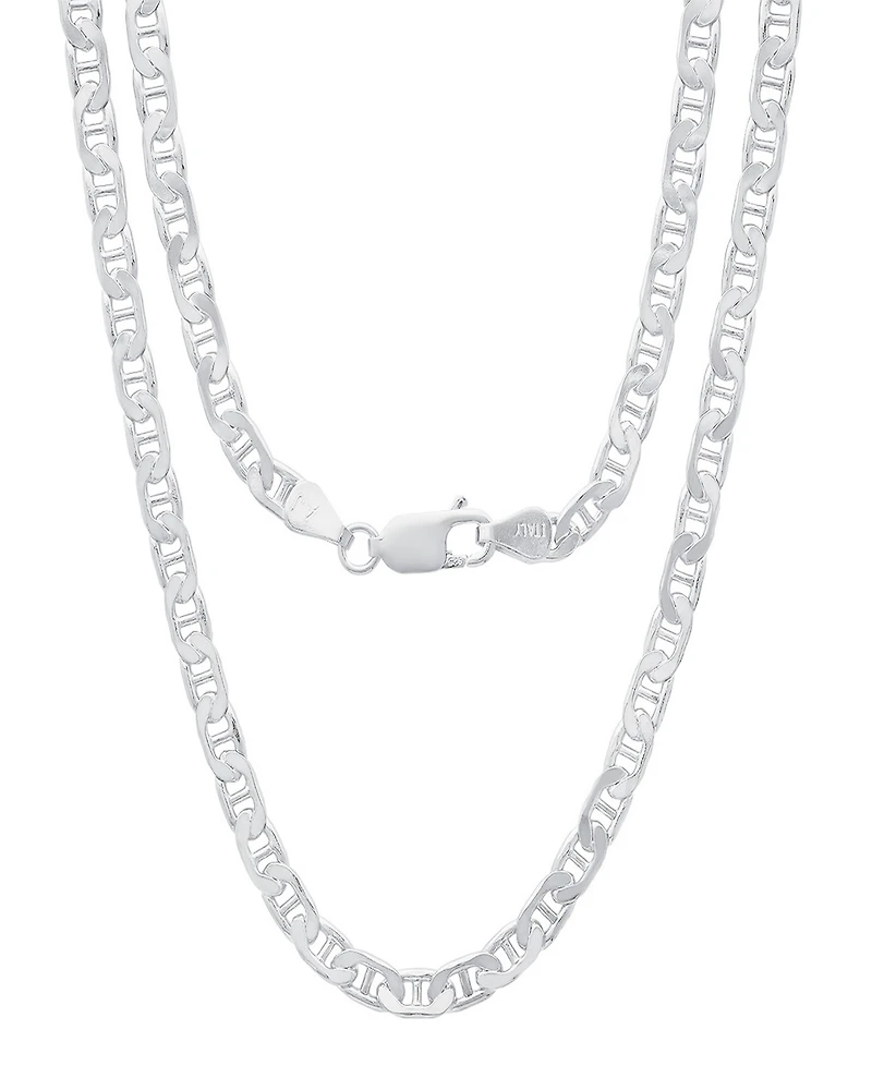 Steeltime Unisex Sterling Silver Mariner Superflat Necklace