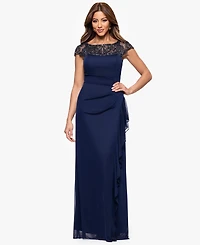 Xscape Women's Boat-Neck Long Sheath Dress