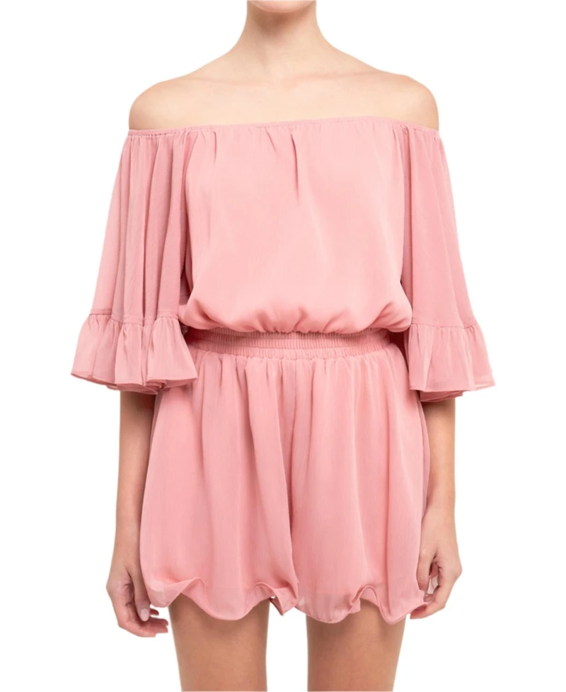 endless rose Women's Ruffled Sleeve Romper