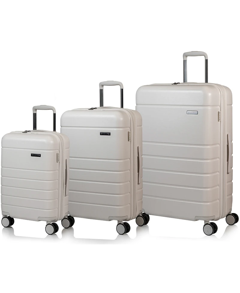 Champs 3-Pc. Linen Hardside Luggage set