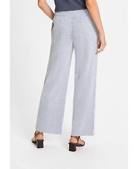 Olsen Women's Anna Fit Wide Leg Seersucker Pant