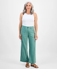 Style & Co Petite Mid-Rise Wide-Leg Cargo Pants, Exclusively at Macy's
