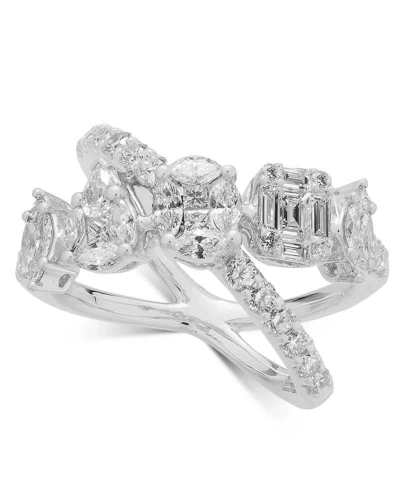 Effy Diamond Multi-Shape Crossover Ring (1-5/8 ct. t.w.) 18k White Gold or Yellow
