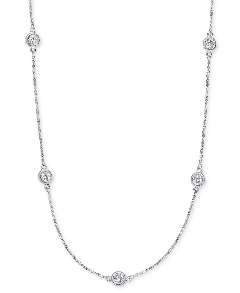 Effy Diamond Bezel 20" Statement Necklace (1 ct. t.w.) 14k White, Yellow or Rose Gold