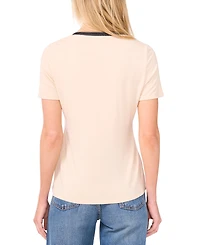 Sam & Jess Women's V-Neck Ribbon-Trim Top