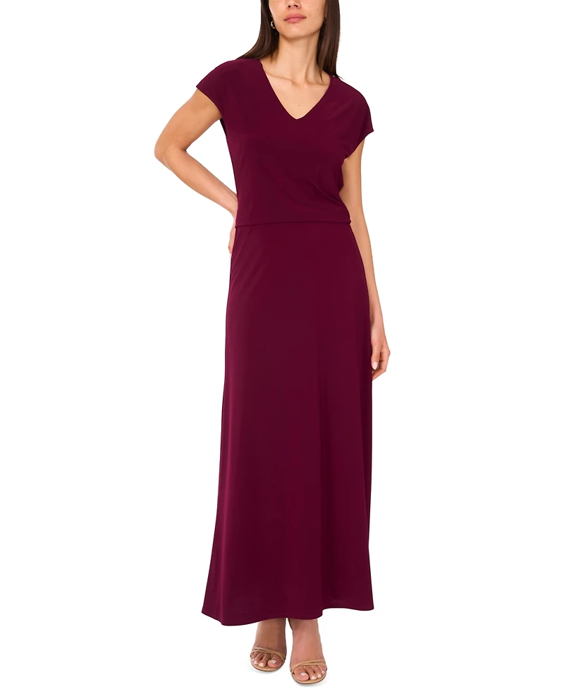 Sam & Jess Women's V-Neck Cap-Sleeve Top