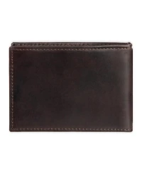 Calvin Klein Men's Rfid Two Tone Arcadia Leather Front Pocket Flick Bar Wallet