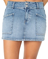 Celebrity Pink Juniors' Double-Button Mini Denim Skirt