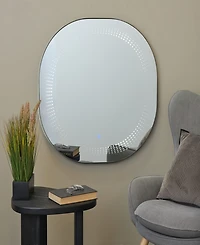 Rosemary Lane Glass 31" Led Wall Mirror with Radial Pattern