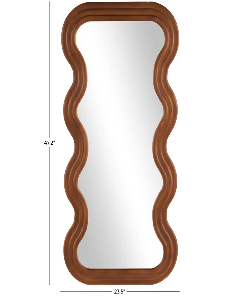 Rosemary Lane Wood 47" Wavy Modern Wall Mirror