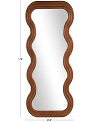 Rosemary Lane Wood 47" Wavy Modern Wall Mirror