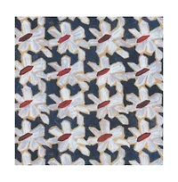 Scott Barber Men's Voile Flower Print, Navy