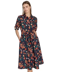 Calvin Klein Petite Short-Sleeve Midi Shirtdress