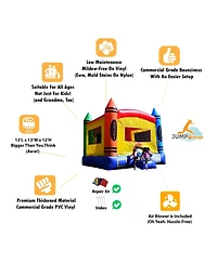 HeroKiddo Crayon Inflatable Bounce House Backyard Party Moonwalk Size 13'x13' (with Air Blower), Commercial Grade Pvc Vinyl, for Kids and Adults, Outd