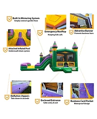 JumpOrange Amazon River Commercial Grade Inflatable Bouncer with Dual Slide and Splash Pool | for Adults and Kids | Includes Blower, Stakes & Storage