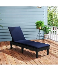 Gymax 2PCS Patio Lounge Chair Recliner Chair w/ 3-Position Adjustable Backrest & Cushion