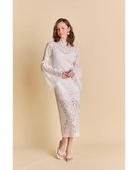endless rose Women's Lace Column Midi Dress