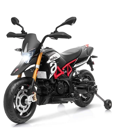 12V Kids Ride-On Motorcycle Aprilia Licensed with Sounds and Music