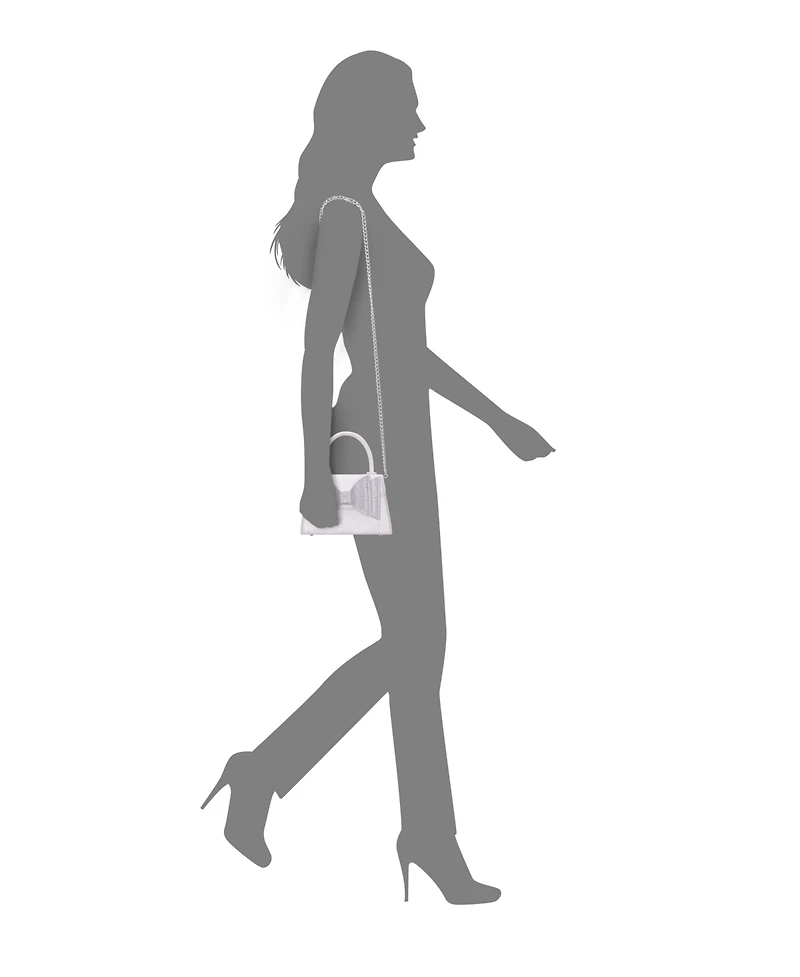 Nina Crystal Double Bow Handheld Satchel Bag