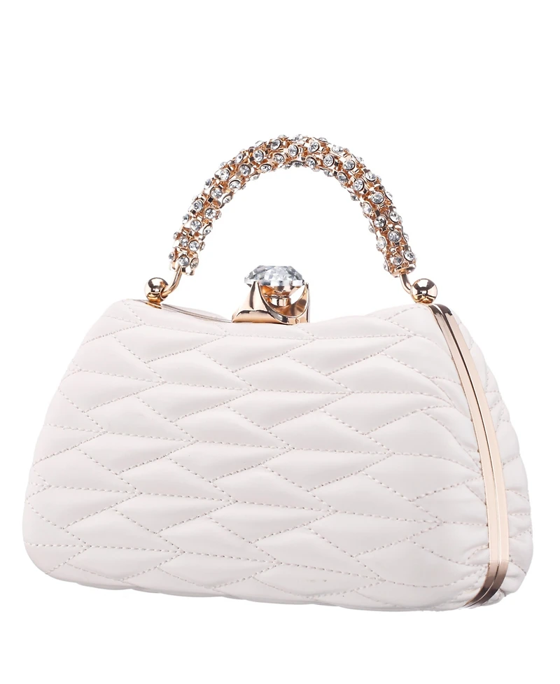 Nina Quilted Minaudiere Handle Clutch Bag