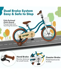 16 Inch Kids Bike Kids Bicycle with Adjustable Seat and Removable Basket