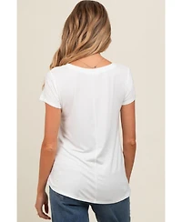 Pinkblush Maternity Black Basic V-Neck Short Sleeve Top