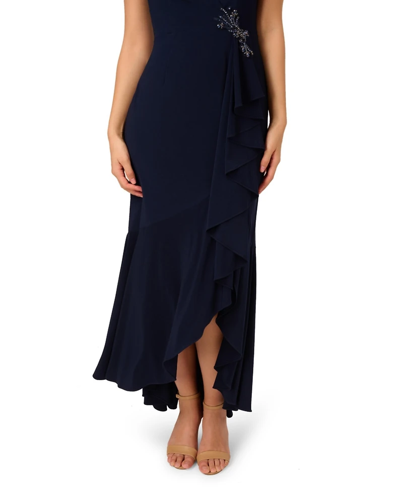 Adrianna Papell Petite Surplice Mermaid Dress