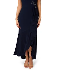 Adrianna Papell Petite Surplice Mermaid Dress